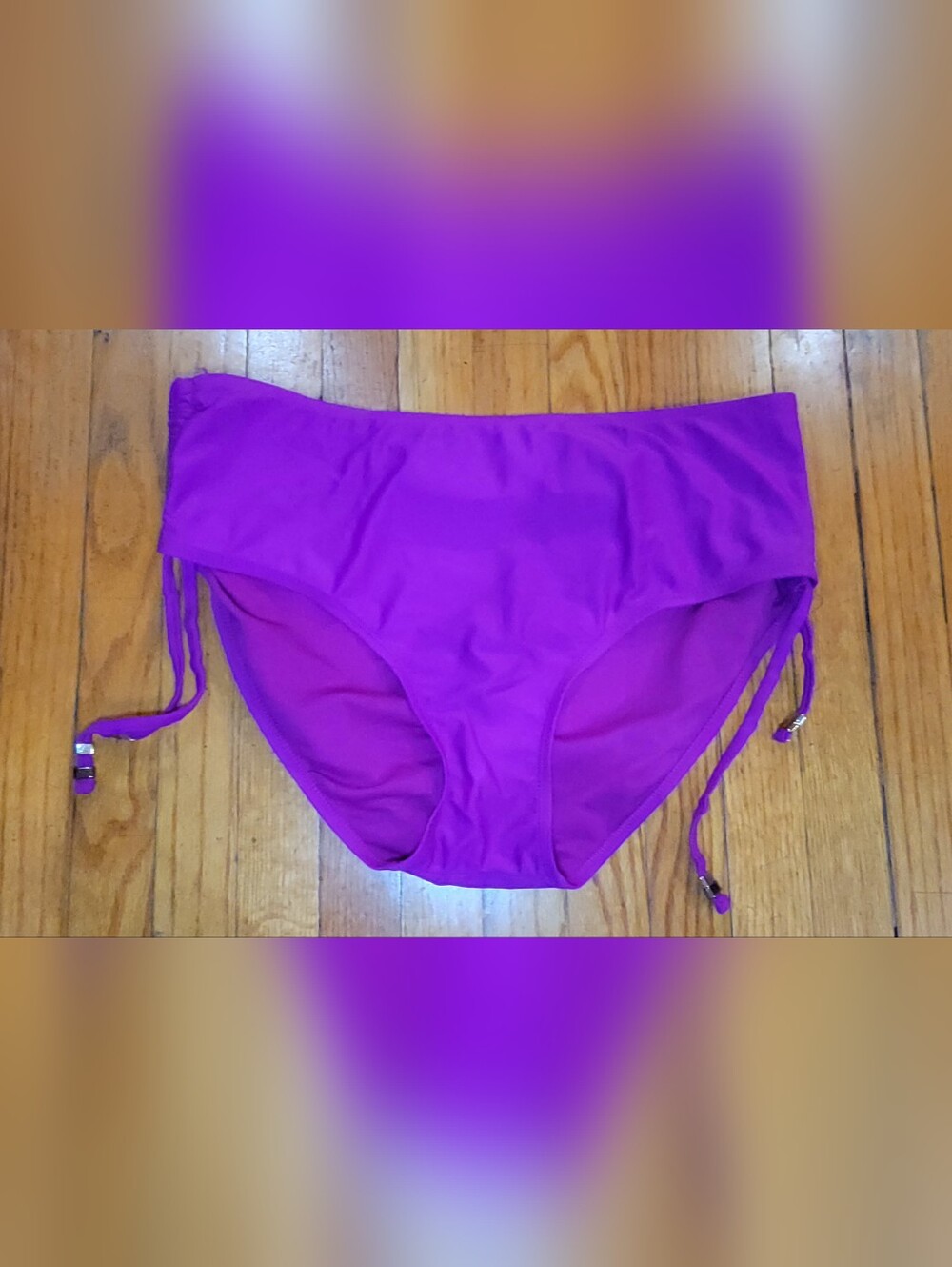 Vibrant Purple High-Waist Bikini Bottoms